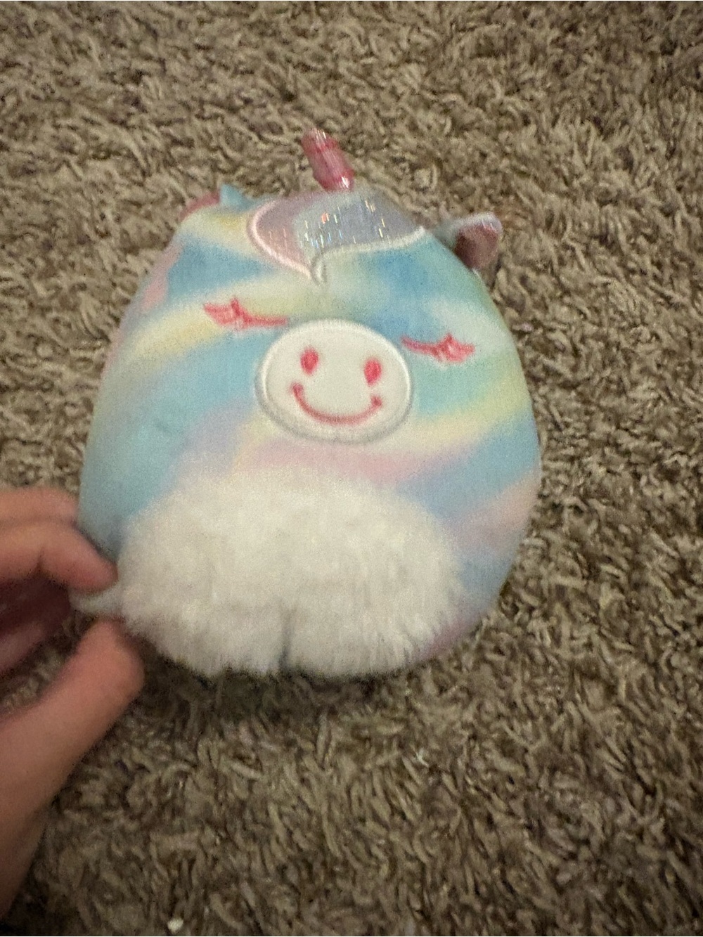 Squishmallows Pastel Rainbow Unicorn Plush - Blue, Pink, Cream